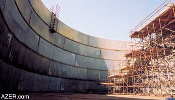 Inside view of the construction of the new higher capacity crude oil tank at Sangachal Terminal Expansion Project (STEP) area.