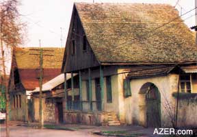 Typical architecture of the homes hand made by settlers who came to Helenendorf from Germany. in the early 19th century.