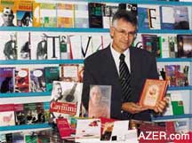 Marissom Ricardo Roso, translator of Nizami's Leyli & Majnun into Portuguese. In a bookstore in his home town in S&atilde;o Borja, Brazil.