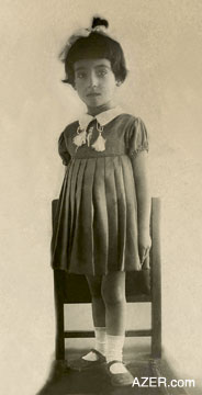 Zarifa Salahova in the mid-1930s. Her father Teymur (top thumb photo) was repressed when she was five years old. Zarifa's mother was left to take care of five children by herself. Photo: Courtesy of Salahov family.